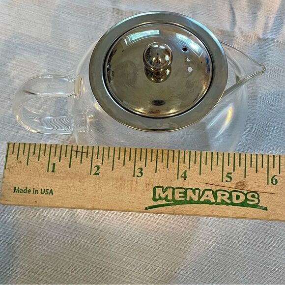 Glass Blooming Teapot with stainless steal lid - Picture 7 of 11